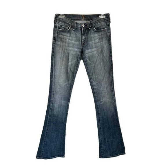 7 For All Mankind Low Rise Bootcut Jeans Size 28 - Picture 1 of 10